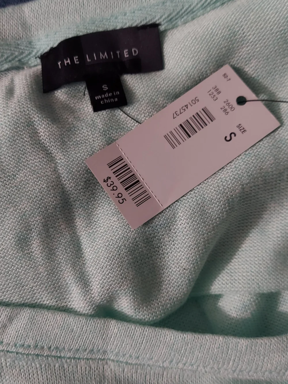 NWT The Limited Lightweight Mint Pocket Short Sleeve Sweater sz S
